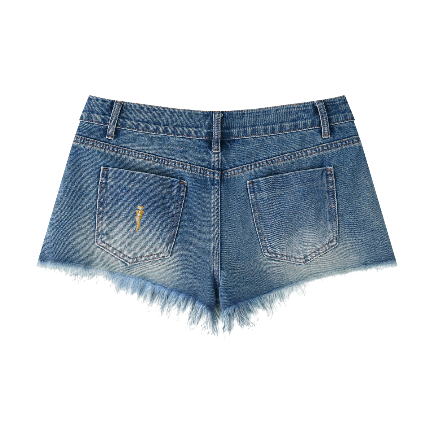 Vintage Wash Raw Hem Denim Shorts