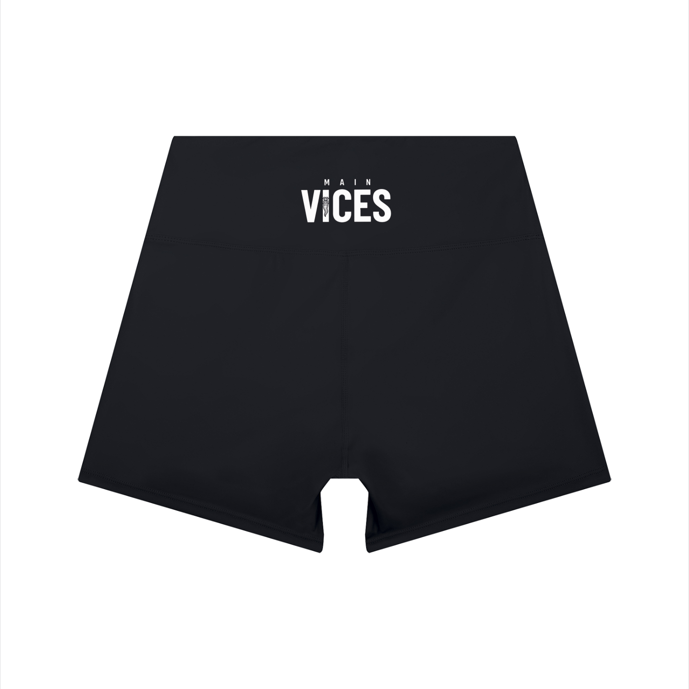 High-Waist White Stripe Yoga Shorts