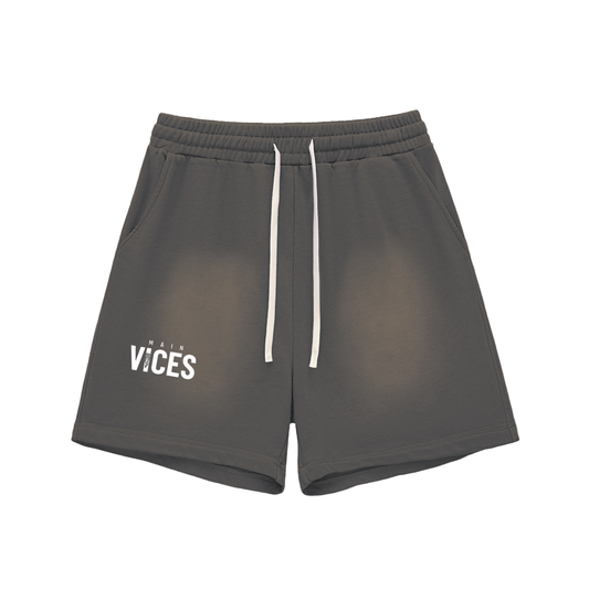 Sun Fade Raw Edge Cotton Shorts