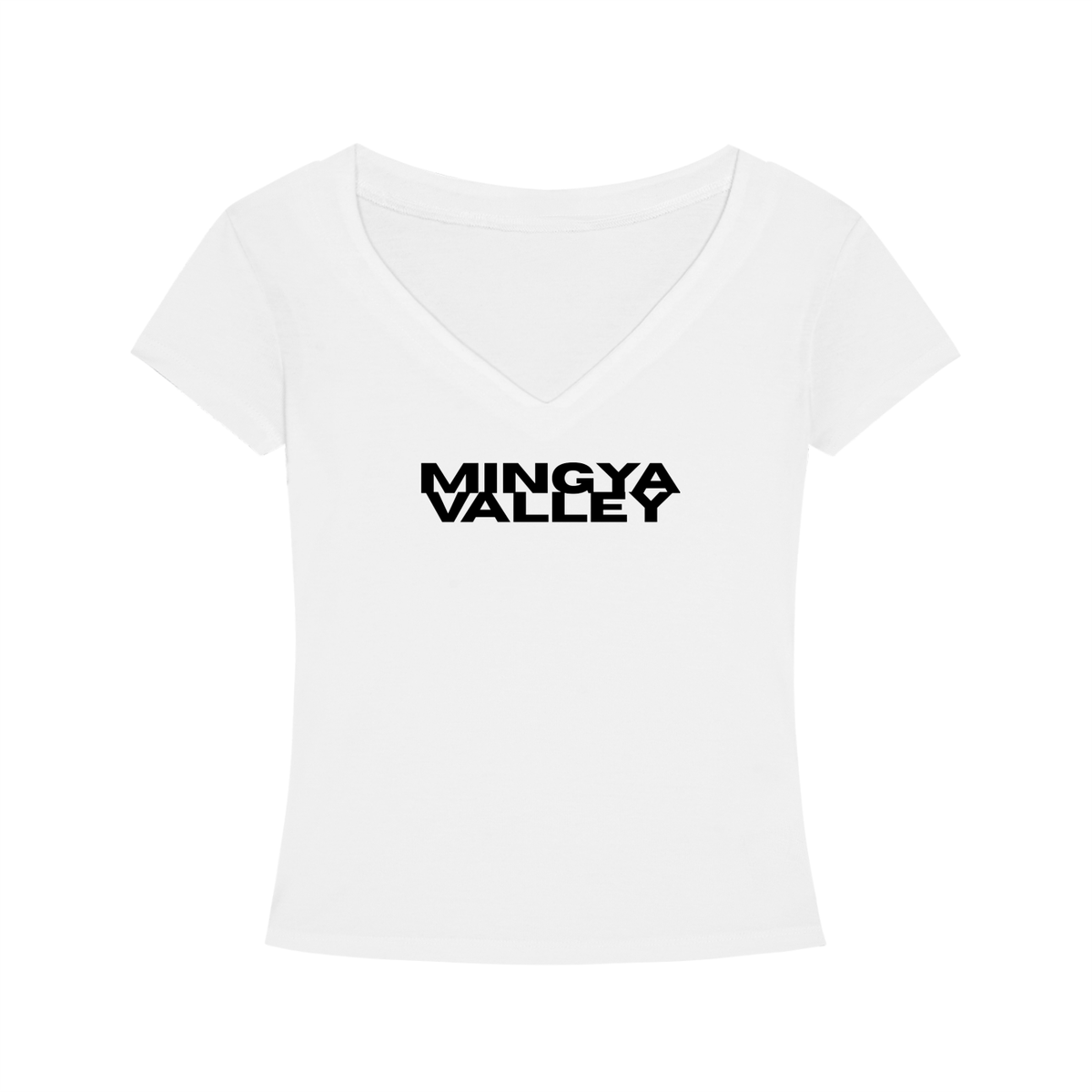 Womens Slim Fit V-Neck White T-Shirt