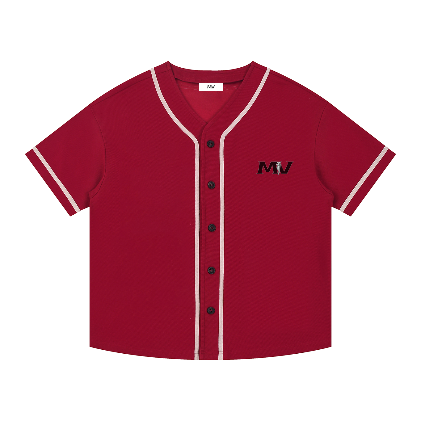 Contrast Piped Button-Up Jersey