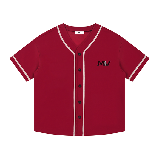 Contrast Piped Button-Up Jersey