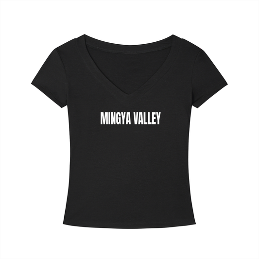 Womens Slim Fit V-Neck Black T-Shirt