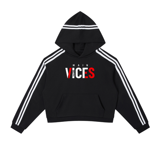 Cropped Side Stripe Hoodie
