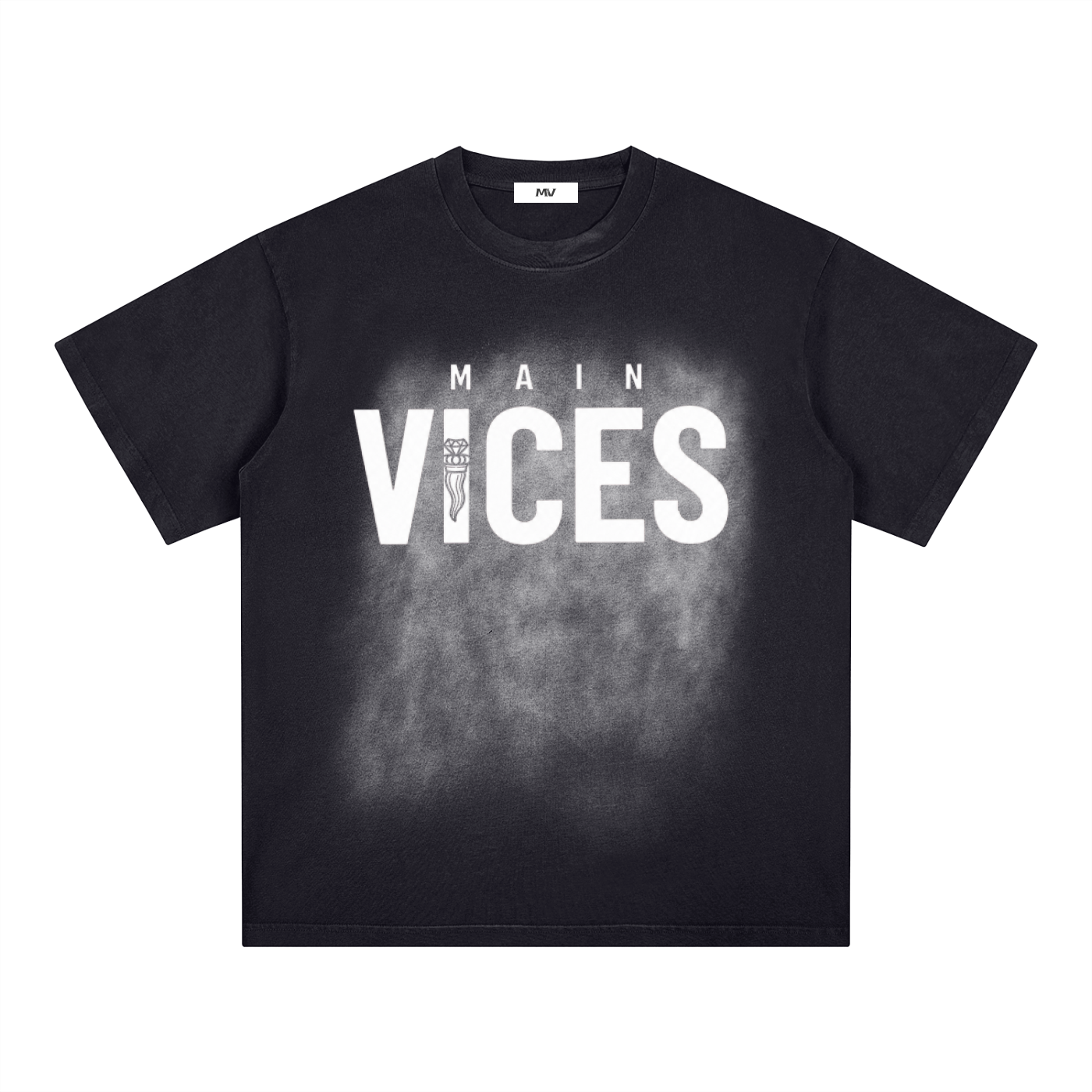 Square Patch Monkey Washed T-Shirt