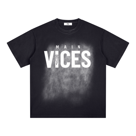 Square Patch Monkey Washed T-Shirt