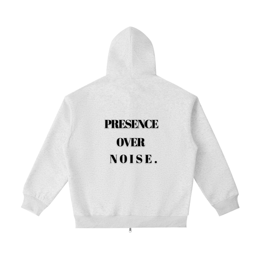 Grey Presence Over Noise Hoodie