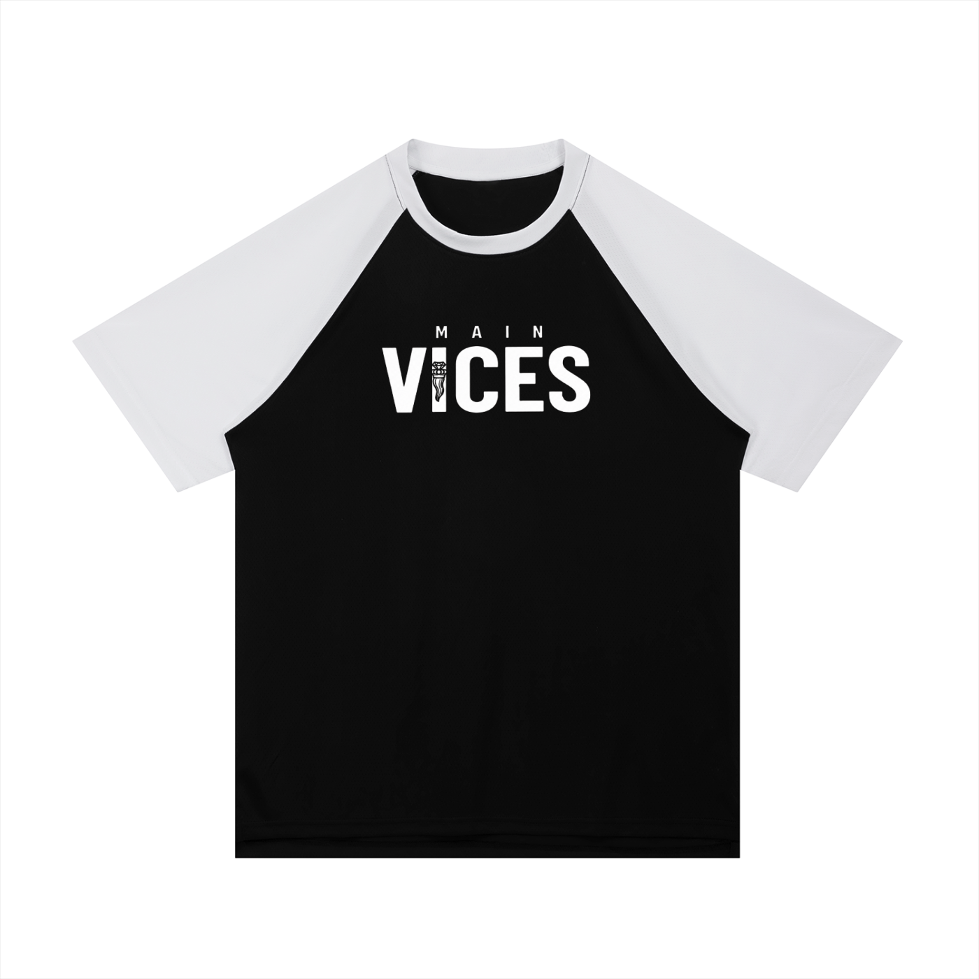 Contrast Raglan Sleeve Mesh T-Shirt
