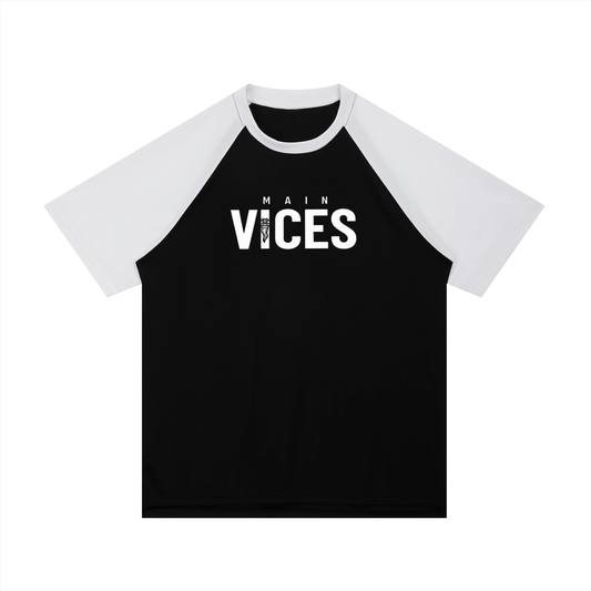 Contrast Raglan Sleeve Mesh T-Shirt