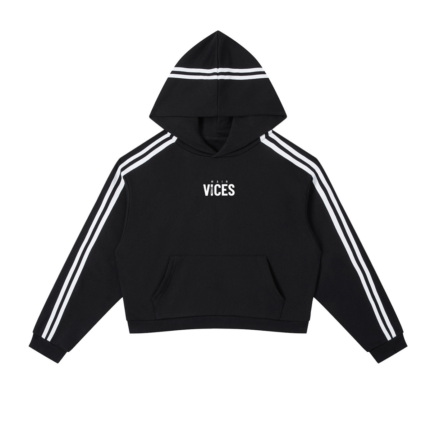 Womens Stripe Crop Hoodie