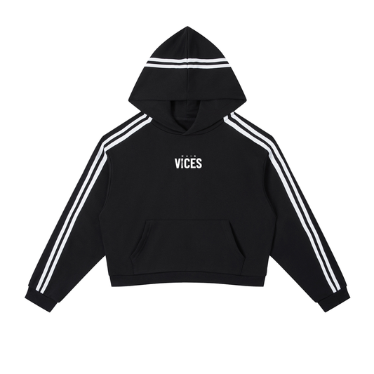 Womens Stripe Crop Hoodie
