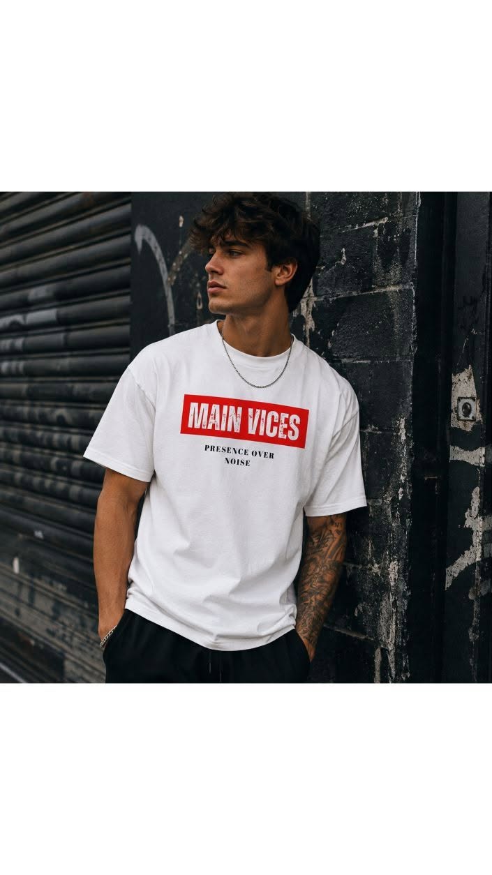 Main Vices Red & White Tee