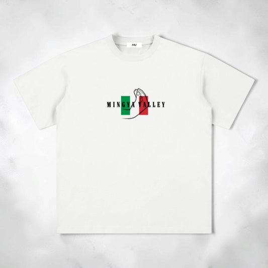 White Mingya Valley Hands Cotton Tee