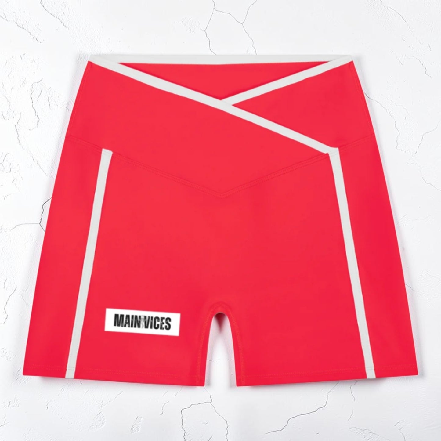High Rise Color Block Yoga Shorts