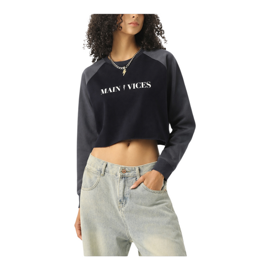 Raw-Hem Crop Sweatshirt